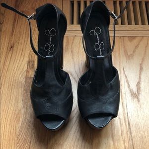 Black chunky platform heels Jessica Simpson